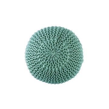 Pouf – Recycelter Kunststoff, Strick Design, Mint Farbe , 45 cm - Premium | MVG Voglrieder