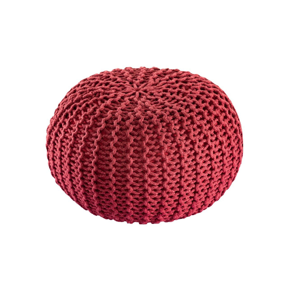 Pouf – Recycelter Kunststoff, Strick Design, Rostbraun Farbe, 45 cm - Premium | MVG Voglrieder