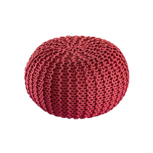 Pouf – Recycelter Kunststoff, Strick Design, Rostbraun Farbe, 45 cm - Premium | MVG Voglrieder