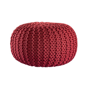 Pouf – Recycelter Kunststoff, Strick Design, Rostbraun Farbe, 45 cm - Premium | MVG Voglrieder