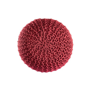 Pouf – Recycelter Kunststoff, Strick Design, Rostbraun Farbe, 45 cm - Premium | MVG Voglrieder