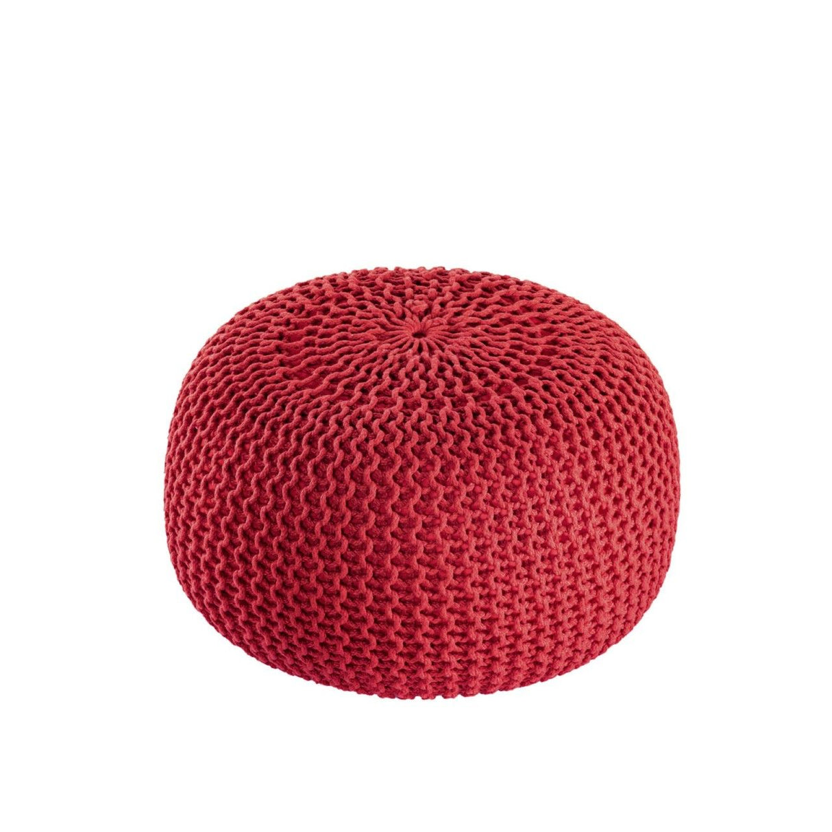 Pouf – Recycelter Kunststoff, Strick Design, Rot Farbe, 45 cm - Premium | MVG Voglrieder