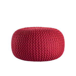 Pouf – Recycelter Kunststoff, Strick Design, Rot Farbe, 45 cm - Premium | MVG Voglrieder