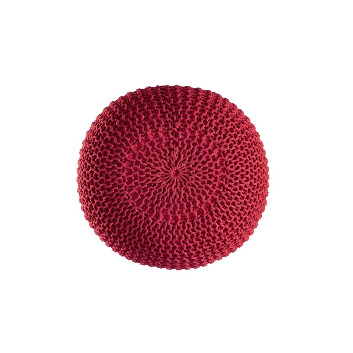 Pouf – Recycelter Kunststoff, Strick Design, Rot Farbe, 45 cm - Premium | MVG Voglrieder