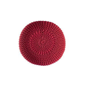 Pouf – Recycelter Kunststoff, Strick Design, Rot Farbe, 45 cm - Premium | MVG Voglrieder