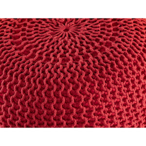 Pouf – Recycelter Kunststoff, Strick Design, Rot Farbe, 45 cm - Premium | MVG Voglrieder
