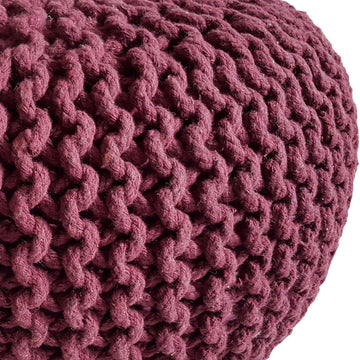Pouf - Chunky Knit Look, Recycled Cotton, Compact Size | MVG Voglrieder