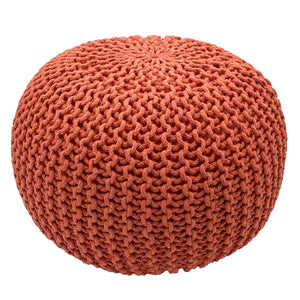 Pouf – Recycelte Baumwolle, Chunky Strick, Terracotta Farbe, 45 cm | MVG Voglrieder