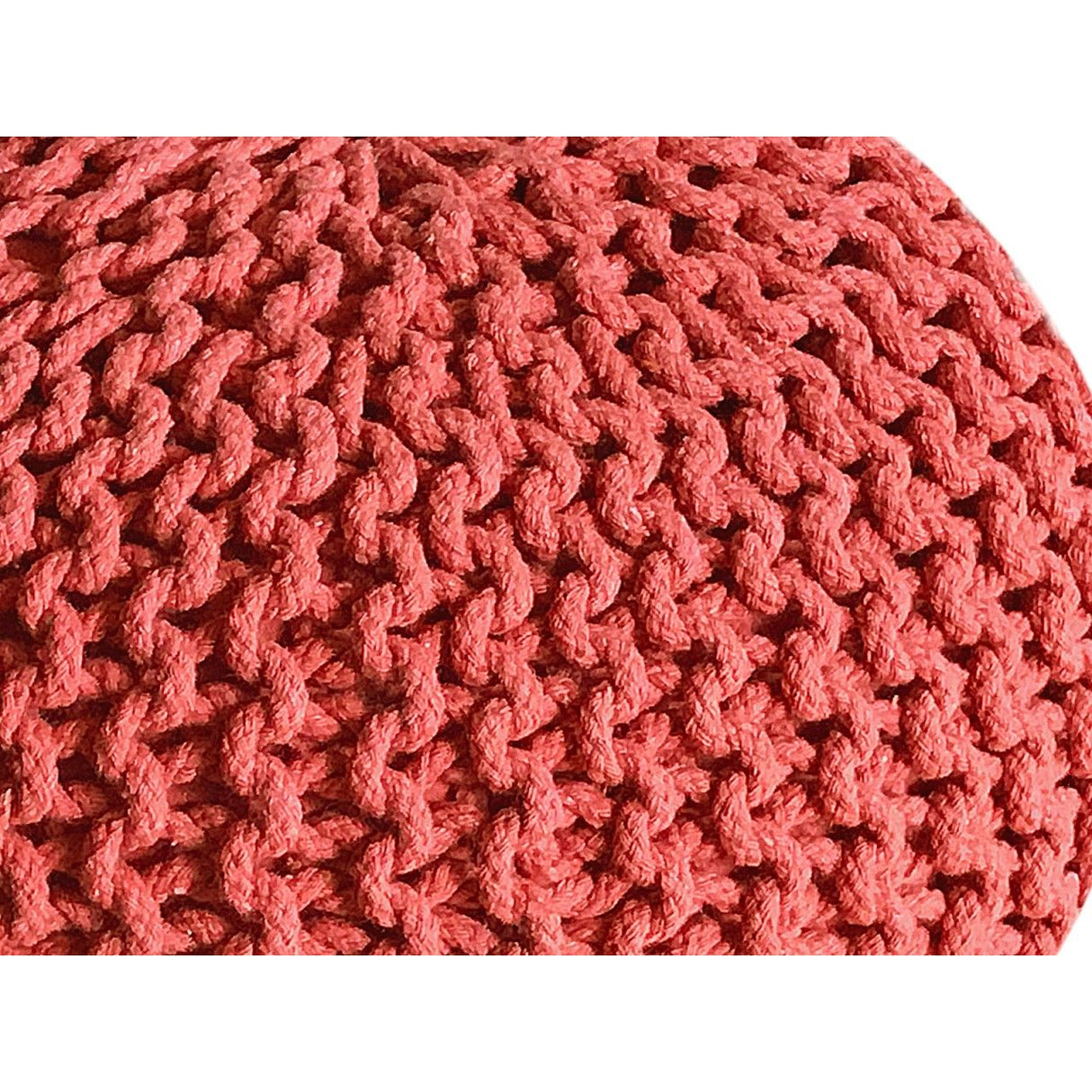 Pouf – Recycelte Baumwolle, Chunky Strick, Terracotta Farbe, 45 cm | MVG Voglrieder