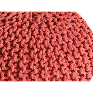 Pouf – Recycelte Baumwolle, Chunky Strick, Terracotta Farbe, 45 cm | MVG Voglrieder