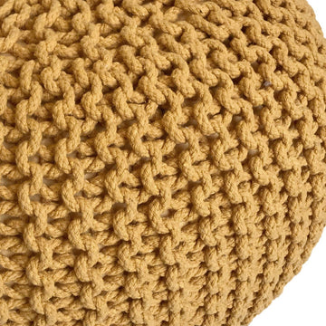Pouf – Recycelte Baumwolle, Chunky Strick, Sonnengelb, 45 cm | MVG Voglrieder