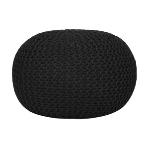 Pouf – Recycelter Kunststoff, Strick Design, Schwarz Farbe, 55 cm - Premium | MVG Voglrieder