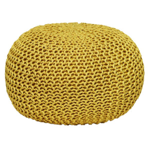 Pouf – Recycelter Kunststoff, Strick Design, Gelb Farbe, 55 cm - Premium | MVG Voglrieder