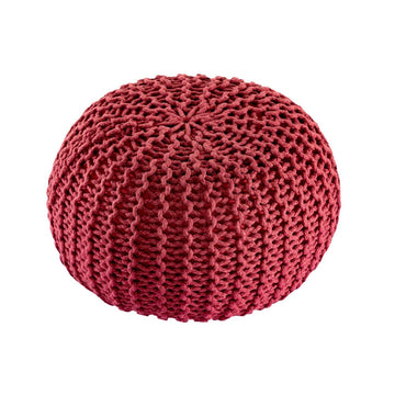 Pouf – Recycelter Kunststoff, Strick Design, Rostbraun Farbe , 55 cm- Premium | MVG Voglrieder