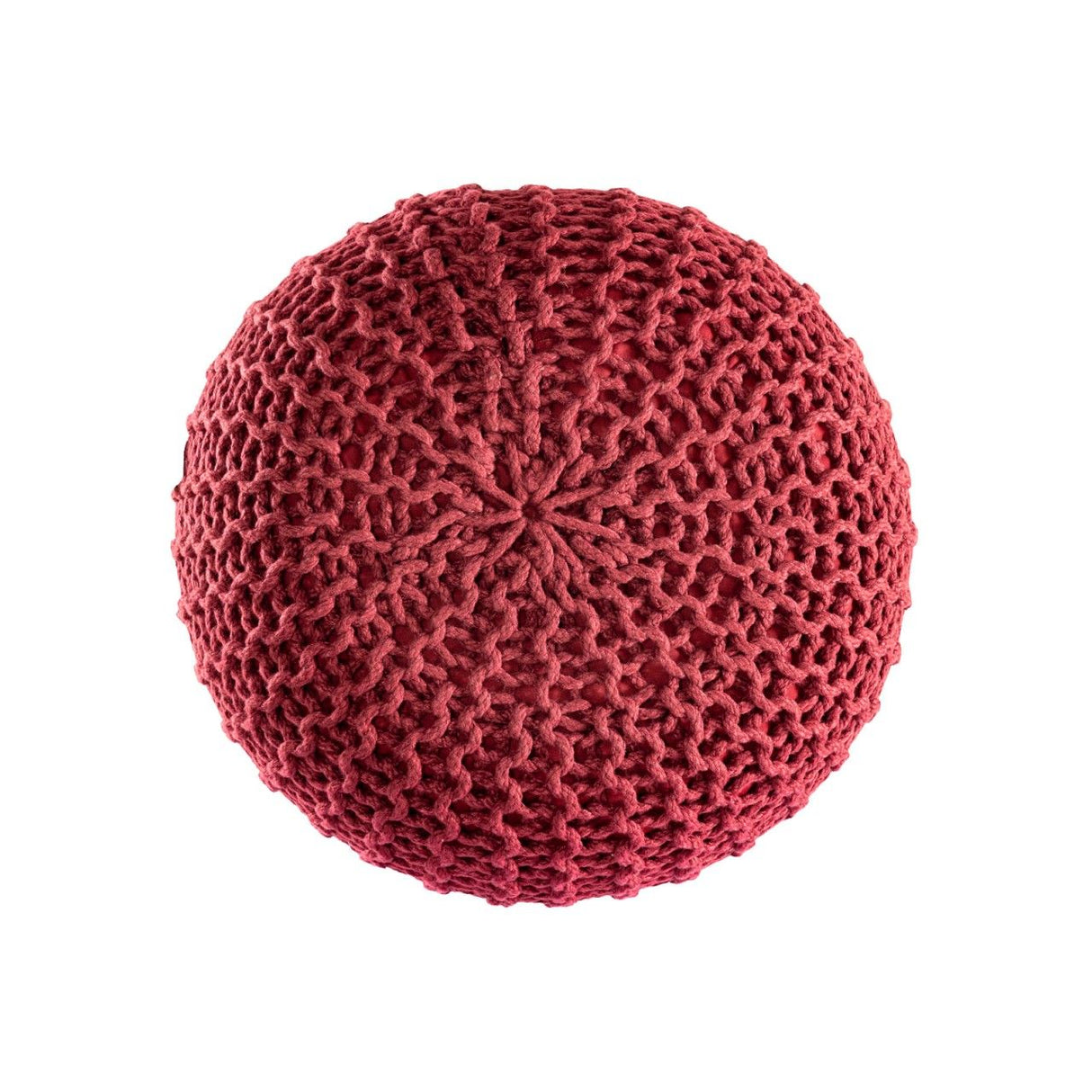 Pouf – Recycelter Kunststoff, Strick Design, Rostbraun Farbe , 55 cm- Premium | MVG Voglrieder