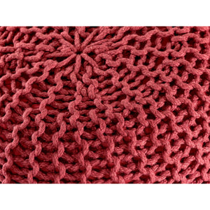 Pouf – Recycelter Kunststoff, Strick Design, Rostbraun Farbe , 55 cm- Premium | MVG Voglrieder