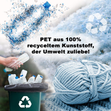 Pouf – Recycelter Kunststoff, Strick Design, Rostbraun Farbe , 55 cm- Premium | MVG Voglrieder