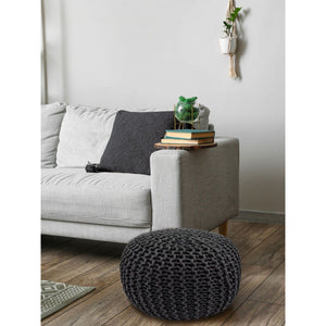 Pouf - Chunky Knit Look, Recycled Cotton, Extra Large | MVG Voglrieder