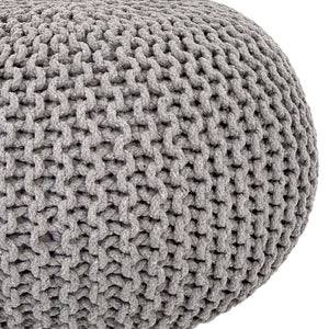 Pouf – Recycelte Baumwolle, Chunky Strick, Hellgrau Farbe, 55 cm | MVG Voglrieder