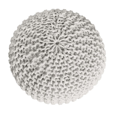 Recycled Cotton Pouffe, chunky knit design, round seat shape | MVG Voglrieder