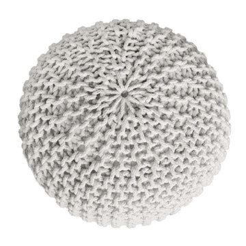 Recycled Cotton Pouffe, chunky knit design, round seat shape | MVG Voglrieder