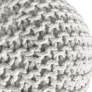 Pouf – Recycelte Baumwolle, Chunky Strick, Weiß Farbe, 55 cm | MVG Voglrieder