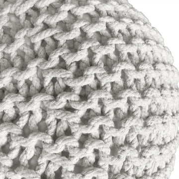 Recycled Cotton Pouffe, chunky knit design, round seat shape | MVG Voglrieder