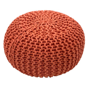 Pouf – Recycelte Baumwolle, Chunky Strick, Terracotta, 55 cm | MVG Voglrieder
