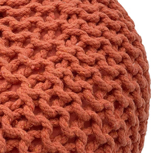 Pouf – Recycelte Baumwolle, Chunky Strick, Terracotta, 55 cm | MVG Voglrieder