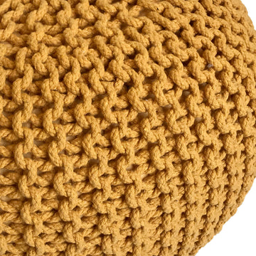 Pouf – Recycelte Baumwolle, Chunky Strick, Gelb Farbe, 55 cm | MVG Voglrieder