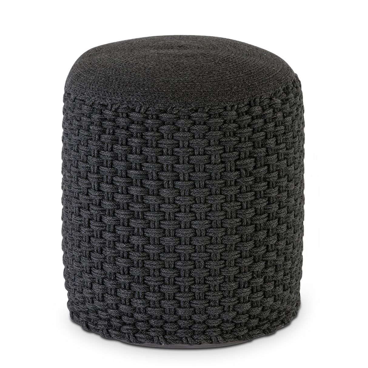 Pouf – Recycelter Kunststoff, Strick Design, Anthrazit Grau - Merino | MVG Voglrieder