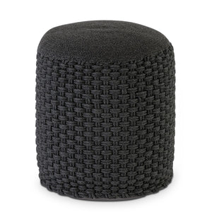 Pouf – Recycelter Kunststoff, Strick Design, Anthrazit Grau - Merino | MVG Voglrieder