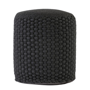 Pouf – Recycelter Kunststoff, Strick Design, Anthrazit Grau - Merino | MVG Voglrieder