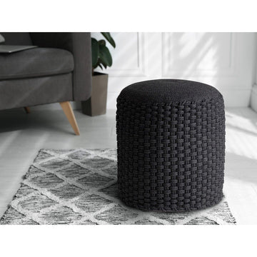 Pouf made of recycled plastic, knit look, refillable & suitable for outdoor use – Merino | MVG Voglrieder