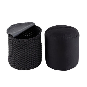 Pouf made of recycled plastic, knit look, refillable & suitable for outdoor use – Merino | MVG Voglrieder