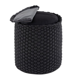 Pouf – Recycelter Kunststoff, Strick Design, Anthrazit Grau - Merino | MVG Voglrieder
