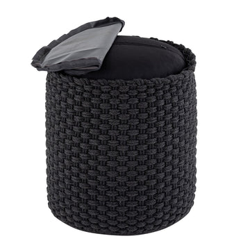Pouf made of recycled plastic, knit look, refillable & suitable for outdoor use – Merino | MVG Voglrieder