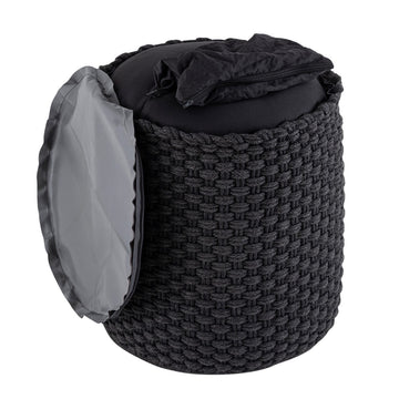 Pouf made of recycled plastic, knit look, refillable & suitable for outdoor use – Merino | MVG Voglrieder