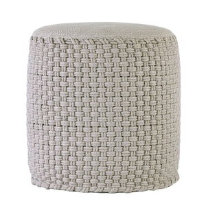 Pouf – Recycelter Kunststoff, Strick Design, Silber Grau - Merino | MVG Voglrieder