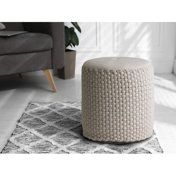 Pouffe made from recycled plastic, knitted look, refillable & suitable for outdoor use – Merino | MVG Voglrieder