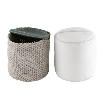 Pouffe made from recycled plastic, knitted look, refillable & suitable for outdoor use – Merino | MVG Voglrieder