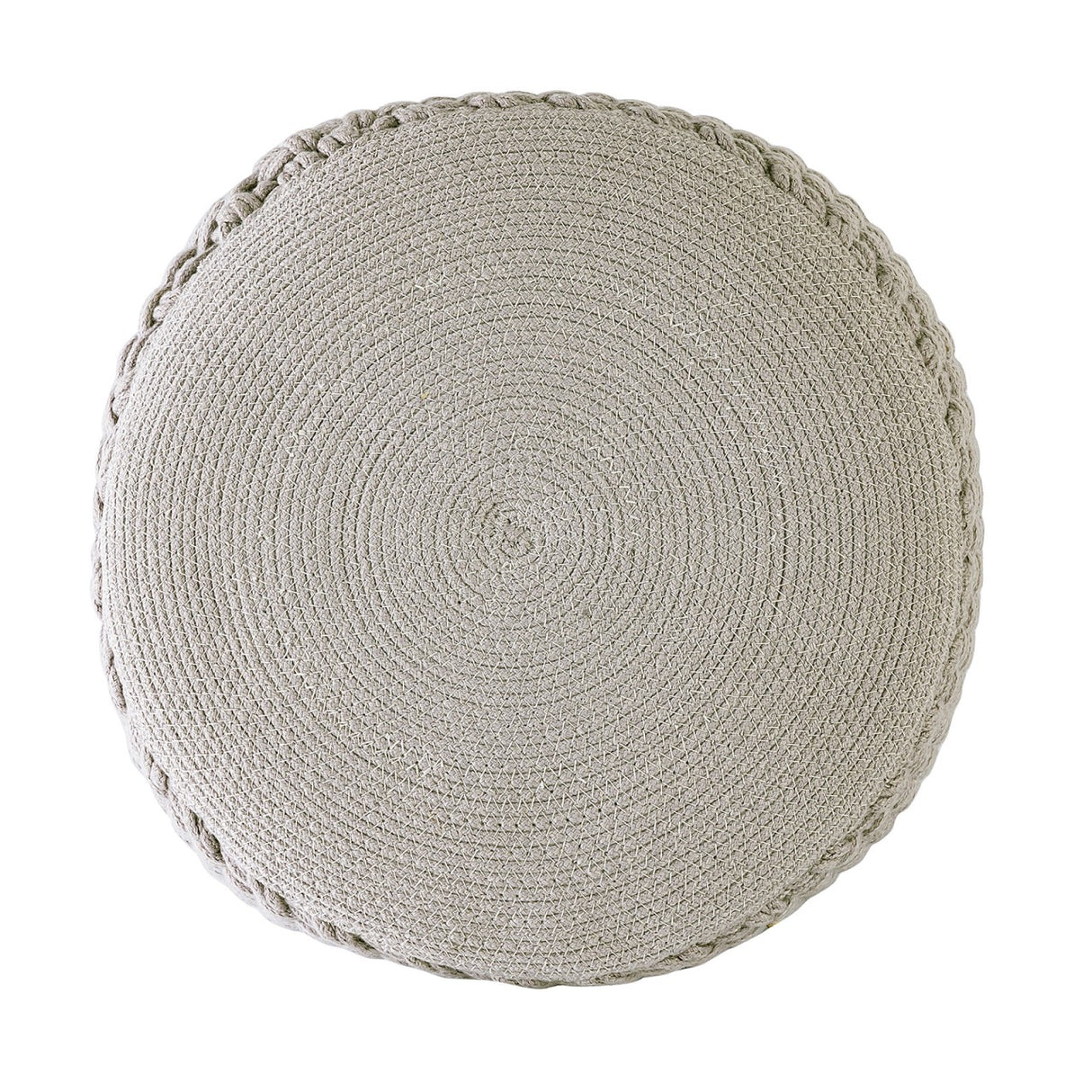 Pouf – Recycelter Kunststoff, Strick Design, Silber Grau - Merino | MVG Voglrieder