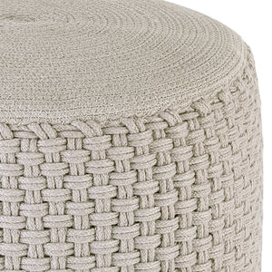 Pouf – Recycelter Kunststoff, Strick Design, Silber Grau - Merino | MVG Voglrieder