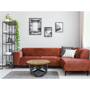 Beistelltisch – Recyceltes Holz, Metall Gestell, Schwarz Finish, 55 cm - Orbit | MVG Voglrieder