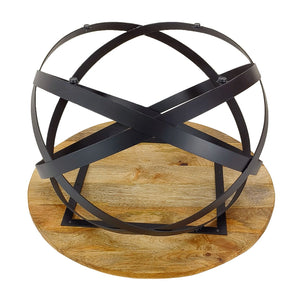 Beistelltisch – Recyceltes Holz, Metall Gestell, Schwarz Finish, 55 cm - Orbit | MVG Voglrieder