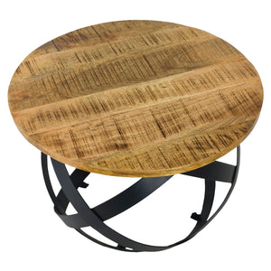 Beistelltisch – Recyceltes Holz, Metall Gestell, Schwarz Finish, 75 cm - Orbit | MVG Voglrieder