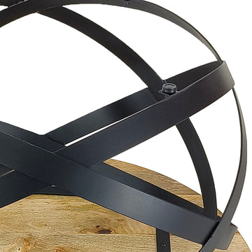 Beistelltisch – Recyceltes Holz, Metall Gestell, Schwarz Finish, 75 cm - Orbit | MVG Voglrieder