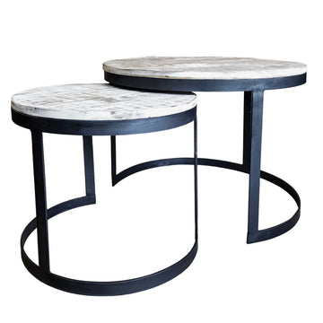 Couchtisch – Recyceltes Holz, Metall Rahmen, Altsilber - Austin | MVG Voglrieder