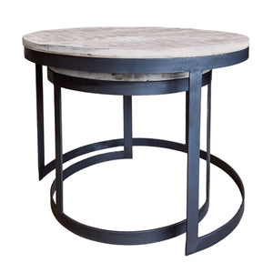 Coffee table made of recycled solid wood, with an irregular surface, with a powder-coated metal frame – Austin | MVG Voglrieder