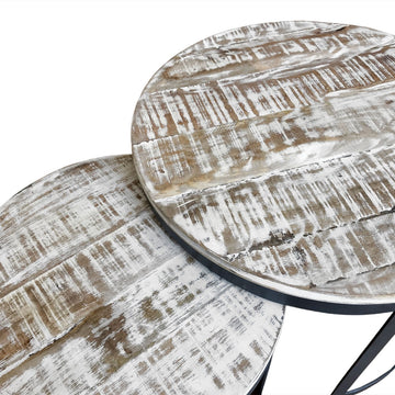 Couchtisch – Recyceltes Holz, Metall Rahmen, Altsilber - Austin | MVG Voglrieder